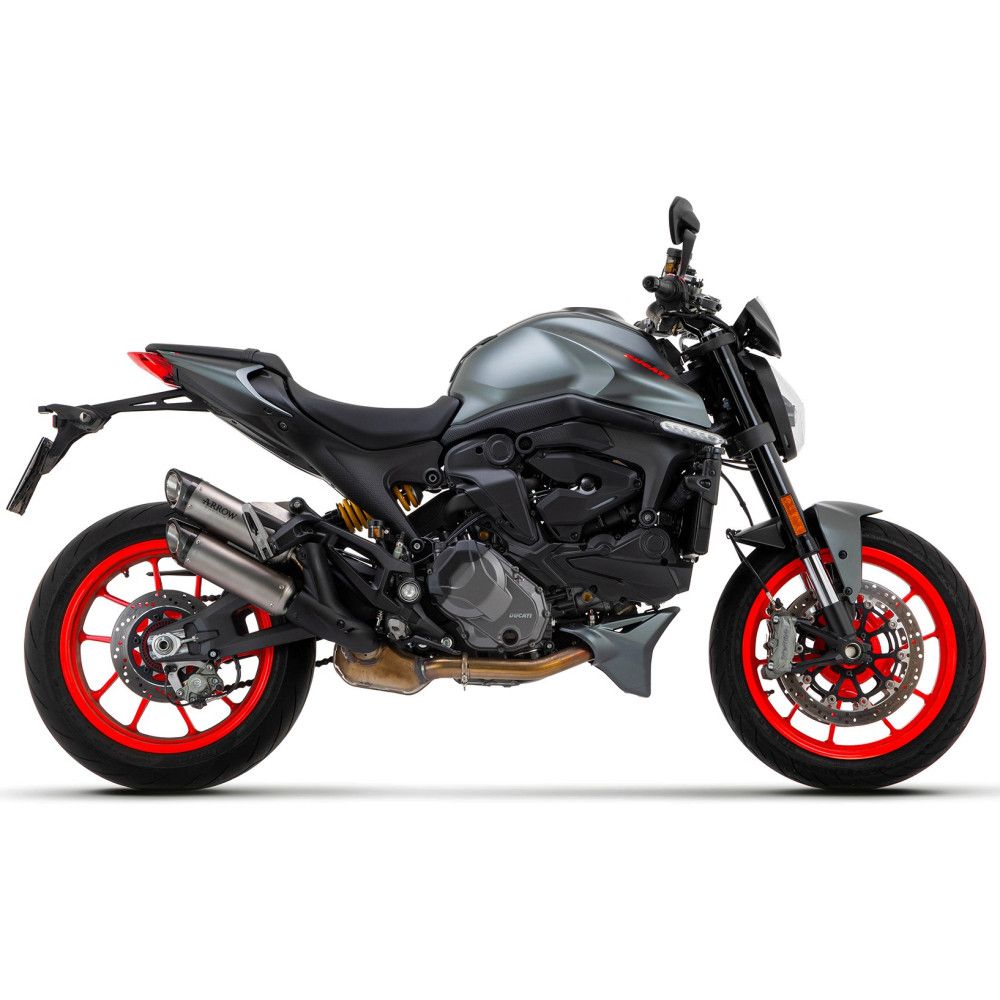 Silencieux Arrow Round Sil titane, Ducati 937 Monster 2021-23