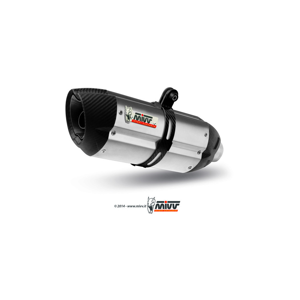 Silencieux MIVV Suono inox embout carbone Ducati 821 Hypermotard/Hyperstrada 13-18