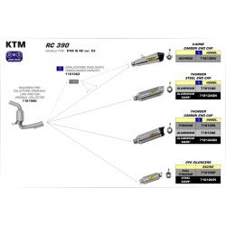 Silencieux Arrow Thunder Aluminium embout carbone, KTM RC 390 2014-16
