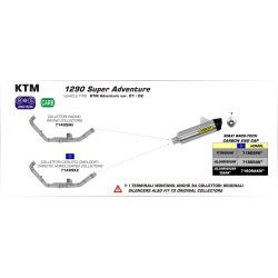Echappement Arrow Noir embout carbone, KTM 1190 / 1290 Super Adventure 2015-20