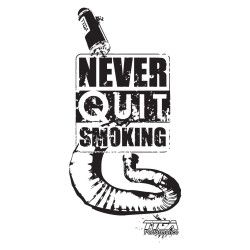Tee Shirt Tyga-Performance "Never quit smoking" noir taille S à XXL